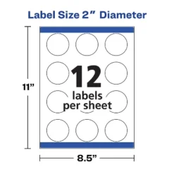 Avery Labels Round Permanent 2" Dia 300/PK Matte White 22877 -Stationery Sphere Outlet Store GUEST 0025b1a8 4d5c 4f68 aa74 f37028d10cf3