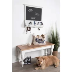24" X 24" Stallard Wood Wall Chalkboard With Hooks White - Kate And Laurel -Stationery Sphere Outlet Store GUEST 0065bb7d 83c8 4777 959e 49a0e1d99cd1