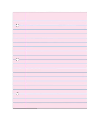 School Smart Filler Paper, 3-Hole Punched, 8-1/2 X 11 Inches, Pink, 100 Sheets 1 School Smart Filler Paper, 3-Hole Punched, 8-1/2 X 11 Inches, Pink, 100 Sheets