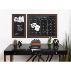29" X 23" Beatrice Framed Magnetic Chalkboard Calendar Walnut Brown - DesignOvation -Stationery Sphere Outlet Store GUEST 04807ef4 d1e3 4774 b4cf 0d91bd15e4da