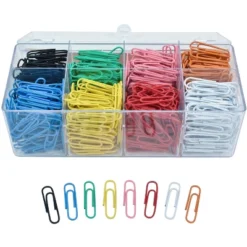 School Smart Paper Clip, Vinyl Coated, Standard, Assorted Color, Pack Of 800