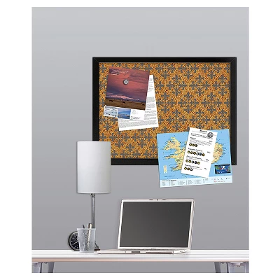 Wall Pops! Cork Bulletin Board Black Frame 17" X 23" - Fleur-de-Lis 1 Wall Pops! Cork Bulletin Board Black Frame 17" X 23" - Fleur-de-Lis