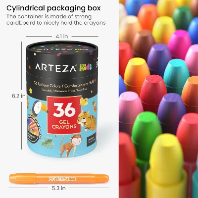 Arteza Kids Twistable Gel Crayons, Washable - 36 Pack 4 Arteza Kids Twistable Gel Crayons, Washable - 36 Pack - Image 4
