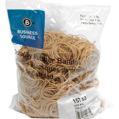 Business Source Rubber Bands Size 16 1 Lb./BG 2-1/2"x1/16" Natural Crepe 15733 1 Business Source Rubber Bands Size 16 1 Lb./BG 2-1/2"x1/16" Natural Crepe 15733