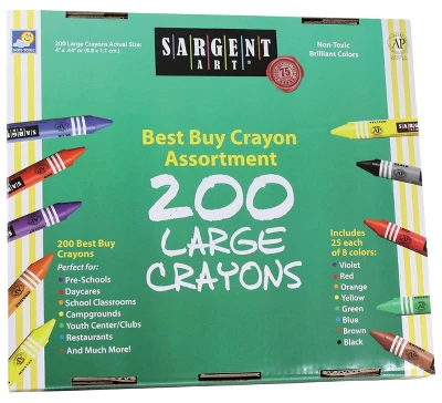 Sargent Art Crayon Set, Large, Assorted Colors, Set Of 200 1 Sargent Art Crayon Set, Large, Assorted Colors, Set Of 200