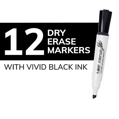 Bic Great Erase Grip Chisel Tip Dry Erase Marker Black Dozen GDEM11BK 2 Bic Great Erase Grip Chisel Tip Dry Erase Marker Black Dozen GDEM11BK - Image 2