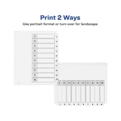 Avery Pre-Printed 10-Tab Numeric Dividers Customizable 11823 -Stationery Sphere Outlet Store GUEST 0e0d8acc c22a 4745 8428 d498fc191779