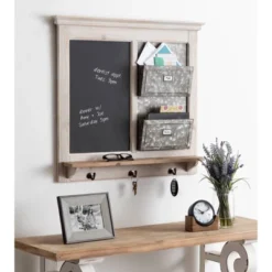 28" X 25" Idamae Wood Framed Chalkboard Wall Organizer White - Kate And Laurel -Stationery Sphere Outlet Store GUEST 0faa6117 da20 4503 b199 266ceb971eb8