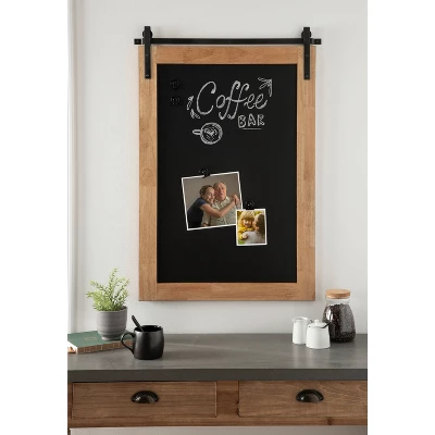 24" X 36" Samuels Wood Framed Wall Chalkboard Rustic Brown/Black - Kate & Laurel All Things Decor 4 24" X 36" Samuels Wood Framed Wall Chalkboard Rustic Brown/Black - Kate & Laurel All Things Decor - Image 4