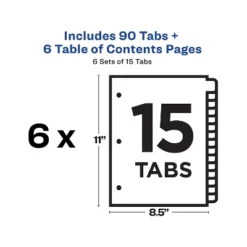 Avery Pre-Printed 15-Tab Numeric Dividers Customizable 11825 -Stationery Sphere Outlet Store GUEST 123a7842 58ac 4e8d a62f 8ec9f55bcc64