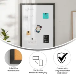 Flash Furniture Bristol Wall Mount White Board With Included Dry Erase Marker, 4 Magnets, And Eraser For Home, School Or Business -Stationery Sphere Outlet Store GUEST 124b8610 fd9b 4d31 9e2b bc6aac36e445