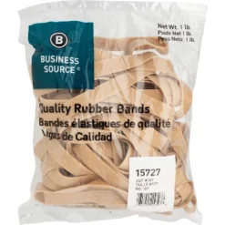 Business Source Rubber Bands Size 107 1 Lb./BG 7"x5/8" Natural Crepe 15727