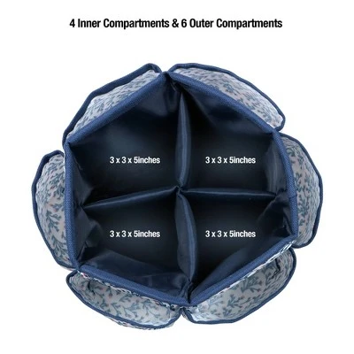 Singer Sewing Storage Organizer Desktop Spinner Navy Floral Print 3 Singer Sewing Storage Organizer Desktop Spinner Navy Floral Print - Image 3
