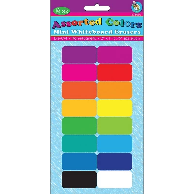 Ashley Productions Mini Whiteboard Erasers Assorted Colors 2" X 1" X 0.75" Pack Of 16 (ASH78010) 1 Ashley Productions Mini Whiteboard Erasers Assorted Colors 2" X 1" X 0.75" Pack Of 16 (ASH78010)