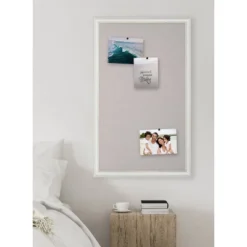 27" X 43" Macon Framed Linen Fabric Pinboard White - Kate & Laurel All Things Decor -Stationery Sphere Outlet Store GUEST 144adad5 9d77 4e99 bea7 1c329f336e5f