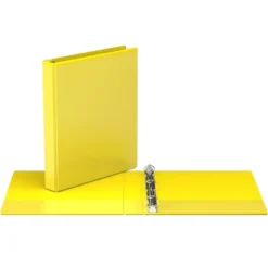 1" Premium Round Ring Binder 6pk Customizable View Yellow - Easyview