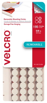 VELCRO Brand Removable Mounting Circles, 5/8 Inch, Pack Of 195
