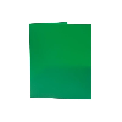 JAM Paper Plastic 2-Pocket Folders Green 6/Pack (382EGRD) 2 JAM Paper Plastic 2-Pocket Folders Green 6/Pack (382EGRD) - Image 2
