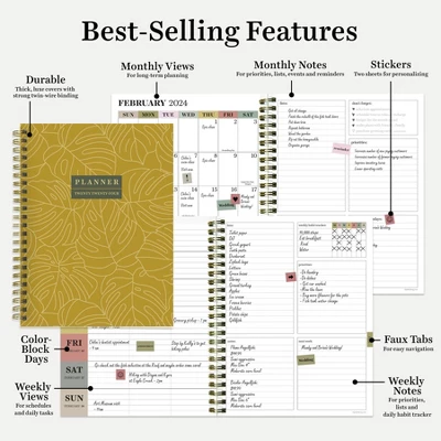 TF Publishing 2024 Weekly/Monthly Planner 8"x6.5" Golden Foliage 6 TF Publishing 2024 Weekly/Monthly Planner 8"x6.5" Golden Foliage - Image 6
