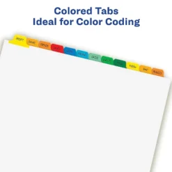 Avery Print & Apply Clear Label Dividers W/Color Tabs 12-Tab Letter 5 Sets 11405 -Stationery Sphere Outlet Store GUEST 1b103ab6 41be 461e a479 a26c4a162471