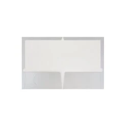 JAM Paper Laminated Two-Pocket Glossy Presentation Folders Silver Bulk 50/Box 385GSIC
