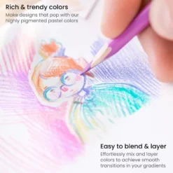 Arteza Pastel Colored Pencils, Set Of 50, Triangular Grip, Pre-Sharpened Coloring Pencils, Art Supplies For Coloring And Drawing -Stationery Sphere Outlet Store GUEST 1daf6f61 a3b2 4ea0 8d61 a451245f93c9