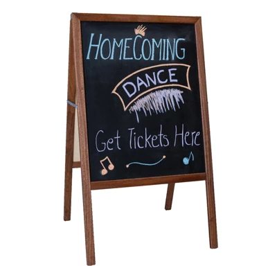 Flipside Products Stained Marquee Easel With Black Chalkboard, 42" H X 24"W 2 Flipside Products Stained Marquee Easel With Black Chalkboard, 42" H X 24"W - Image 2