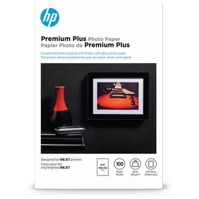 HP Premium Plus Photo Paper 80 Lbs. Soft-Gloss 4 X 6 100 Sheets/Pack CR666A 1 HP Premium Plus Photo Paper 80 Lbs. Soft-Gloss 4 X 6 100 Sheets/Pack CR666A
