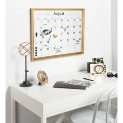27.25" X 1.5" Calter Framed Magnetic Dry Erase Monthly Calendar Gold - Kate And Laurel -Stationery Sphere Outlet Store GUEST 1f8a94dc 05cb 47e7 a7b9 803e7f30a4ed