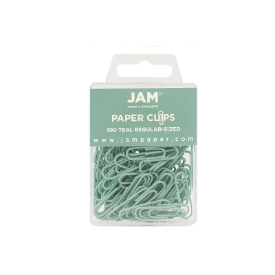 JAM Paper Colored Standard Paper Clips Small 1 Inch Teal Paperclips 21832064A 1 JAM Paper Colored Standard Paper Clips Small 1 Inch Teal Paperclips 21832064A