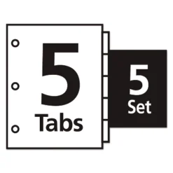 Avery Print & Apply Clear Label Dividers W/White Tabs Copiers 5-Tab Letter 5 Sets 11421