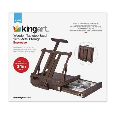 Kingart Wooden Tabletop Easel W/Metal Storage - Espresso 8 Kingart Wooden Tabletop Easel W/Metal Storage - Espresso - Image 8