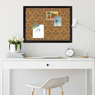 Wall Pops! Cork Bulletin Board Black Frame 17" X 23" - Fleur-de-Lis 2 Wall Pops! Cork Bulletin Board Black Frame 17" X 23" - Fleur-de-Lis - Image 2