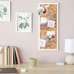 Juvale Decorative Cork Boards For Walls, Framed Tack Bulletin Board With White Border And Floral Print For Bedroom Wall Decor, Dorm Room, 10 X 24 In -Stationery Sphere Outlet Store GUEST 256f0770 6b26 4137 8278 cce554380013