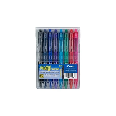 Pilot FriXion Clicker Retractable Gel Pens Fine Point Assorted Color Inks 8/Pack (FXCC8002F-P) 13285 1 Pilot FriXion Clicker Retractable Gel Pens Fine Point Assorted Color Inks 8/Pack (FXCC8002F-P) 13285
