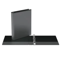1" Premium Round Ring Binder 6pk Customizable View Black - Easyview