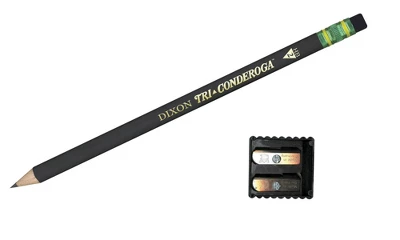 Ticonderoga Tri-Write Triangular Pencils With Erasers, No 2 Tip, Black, Pack Of 12 1 Ticonderoga Tri-Write Triangular Pencils With Erasers, No 2 Tip, Black, Pack Of 12