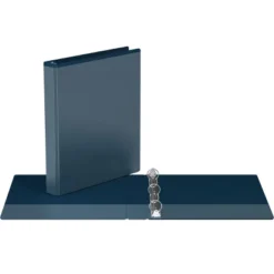 1" Premium Round Ring Binder 6pk Customizable View Navy Blue - Easyview