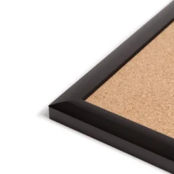 U Brands 24"x18" Cork Bulletin Board Black Aluminum Frame