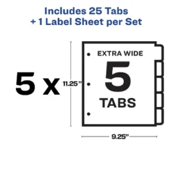 Avery Print & Apply Clear Label Dividers W/White Tabs 5-Tab 11 1/4 X 9 1/4 5 Sets 11440 -Stationery Sphere Outlet Store GUEST 2a671644 43e6 415f a092 d60b5e736d41