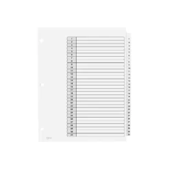 Avery Pre-Printed 31-Tab Numeric Dividers Customizable 11827