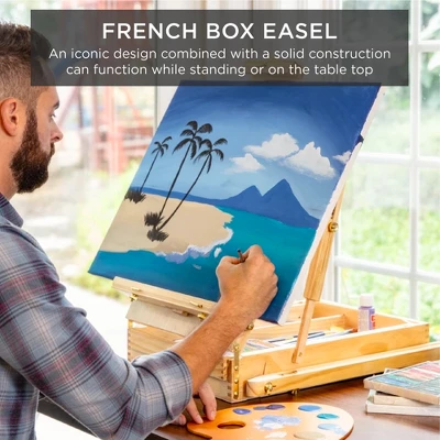 Best Choice Products French Easel, 32pc Beginners Kit Portable Wooden Adjustable Tripod W/ Paint Supplies 2 Best Choice Products French Easel, 32pc Beginners Kit Portable Wooden Adjustable Tripod W/ Paint Supplies - Image 2