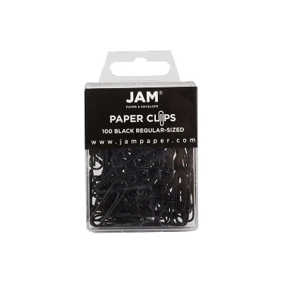 JAM Paper Colored Standard Paper Clips Small 1 Inch Black Paperclips 2183750B 1 JAM Paper Colored Standard Paper Clips Small 1 Inch Black Paperclips 2183750B