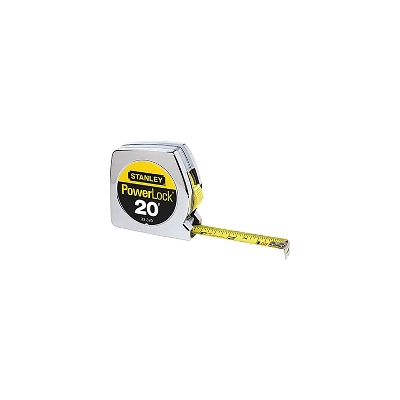 Stanley Tools Powerlock Tape Rule 3/4" X 16ft Plastic Case Chrome 1/16"-1mm Graduation 33158 1 Stanley Tools Powerlock Tape Rule 3/4" X 16ft Plastic Case Chrome 1/16"-1mm Graduation 33158