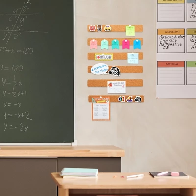 6-Pack Cork Board Strips For Walls, Bulletin Board Strip Bar With 3M Adhesive Tape, Hang Memo Pictures Note 2 6-Pack Cork Board Strips For Walls, Bulletin Board Strip Bar With 3M Adhesive Tape, Hang Memo Pictures Note - Image 2