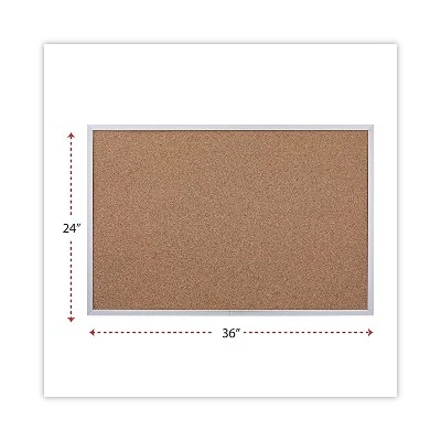 UNIVERSAL Bulletin Board Natural Cork 36 X 24 Satin-Finished Aluminum Frame 43613 1 UNIVERSAL Bulletin Board Natural Cork 36 X 24 Satin-Finished Aluminum Frame 43613
