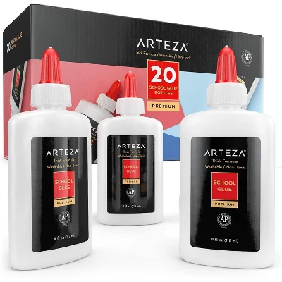 Arteza School Glue Bottles, Washable - 20 Pack 3 Arteza School Glue Bottles, Washable - 20 Pack - Image 3