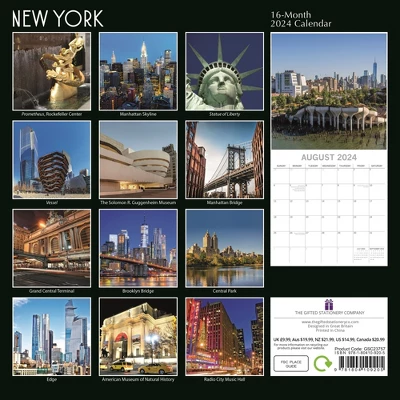 The Gifted Stationery 2024 Square Wall Calendar, New York, 16-Month Passport Collection Theme With 180 Reminder Reminder Stickers (12x12 In) 3 The Gifted Stationery 2024 Square Wall Calendar, New York, 16-Month Passport Collection Theme With 180 Reminder Reminder Stickers (12x12 In) - Image 3