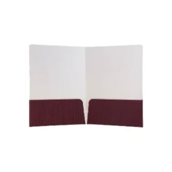 JAM Paper Corrugated Two-Pocket Fluted Folders Burgundy 6/Pack (87497D)