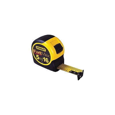 Stanley Tools Fat Max Tape Rule 1 1/4" X 30ft Plastic Case Black/Yellow 1/16" Graduation 33730 1 Stanley Tools Fat Max Tape Rule 1 1/4" X 30ft Plastic Case Black/Yellow 1/16" Graduation 33730